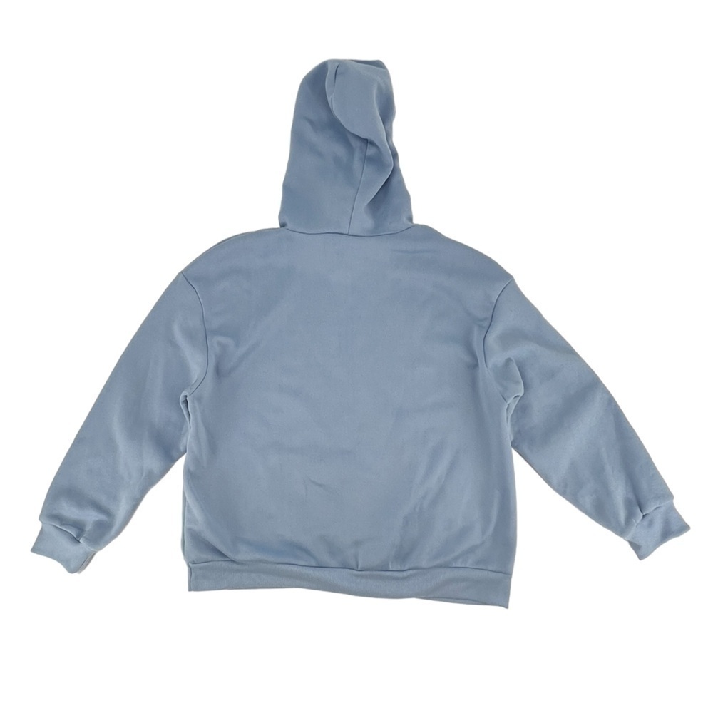 SHEIN Blue Chicago Print Fleece Lined Hoodie Sweatshirt Size XL Women’s - Picture 3 of 5